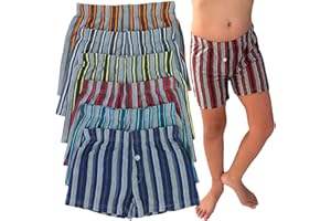 ToBeInStyle Boy's Pack of 6 Cotton Striped Boxer Shorts