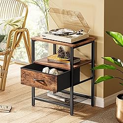 Huuger Nightstand Set of 2, Night Stand with Fabric