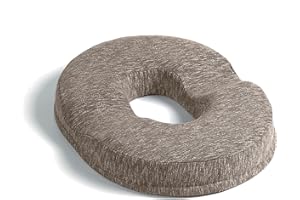 JEMA Donut Pillow, Tailbone Memory Foam Seat Cushion by Ergonomic Innovations for Sores, Coccyx, Sciatica, Pregnancy, Post Natal (Brown)