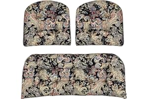 WTHAVEN All Weather Wicker Chair Cushions of 3 Pieces, Outdoor Wicker Chair Cushion Waterproof for Patio Furniture Loveseat S