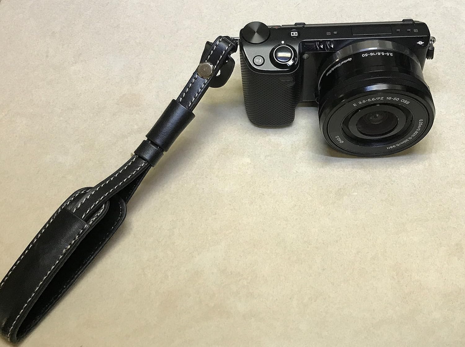 Gadget Place Black Classy Leather Wrist Strap for Canon PowerShot SX730