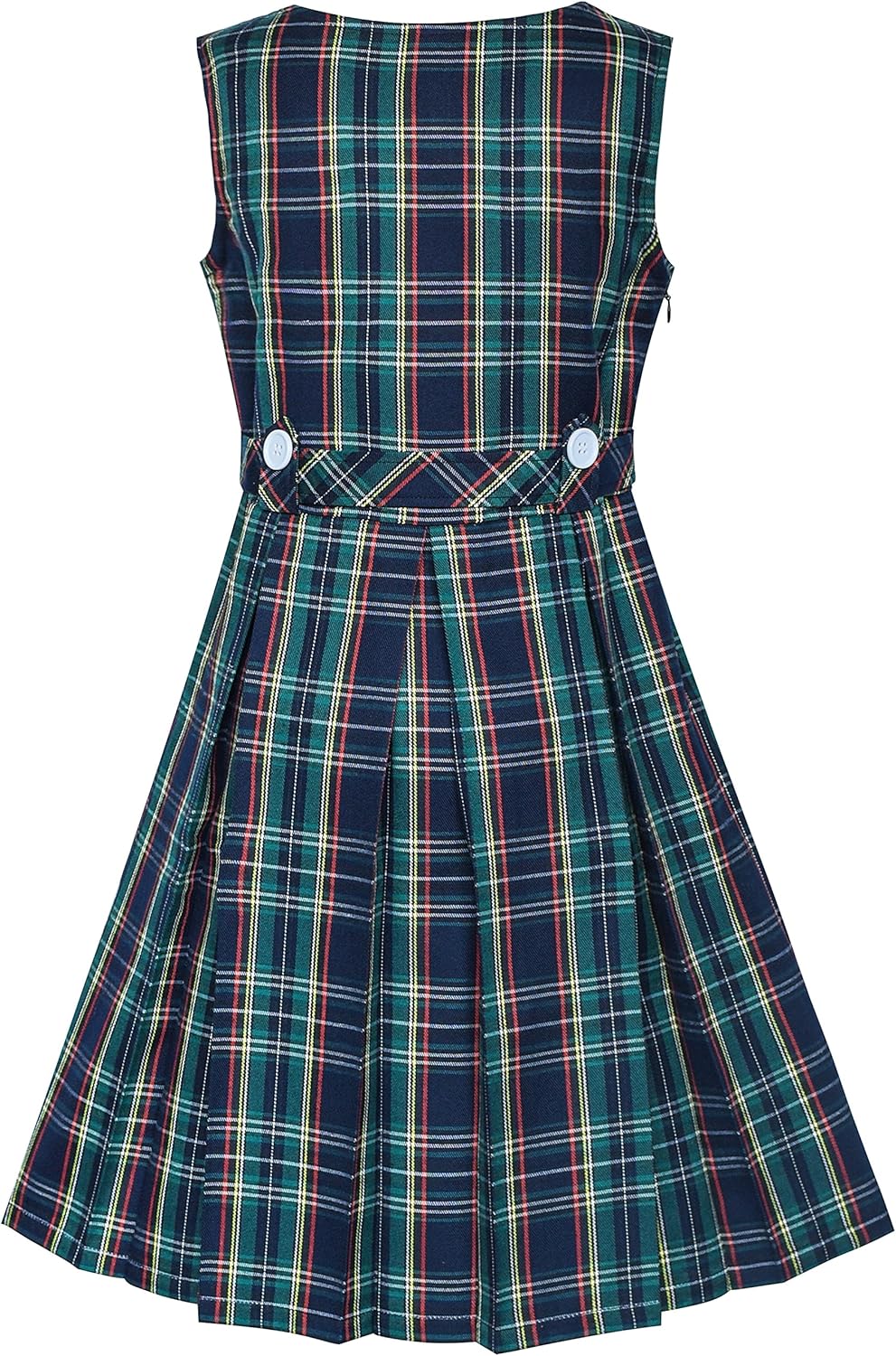 Sunny Fashion Girls Dress Khaki Button Back School Pleated Hem Size 6-14: Clothing
