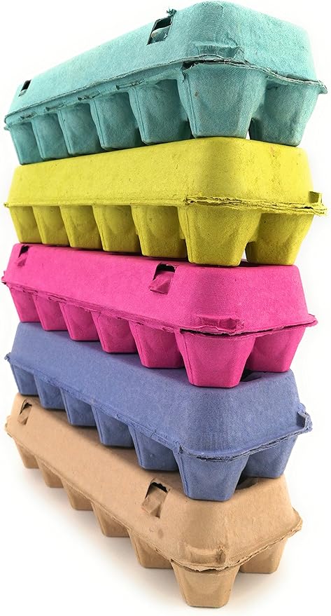 Huevo Cajas De Cartón para 12 huevos (1-Pack; Cinco Colores): Amazon.es: Hogar