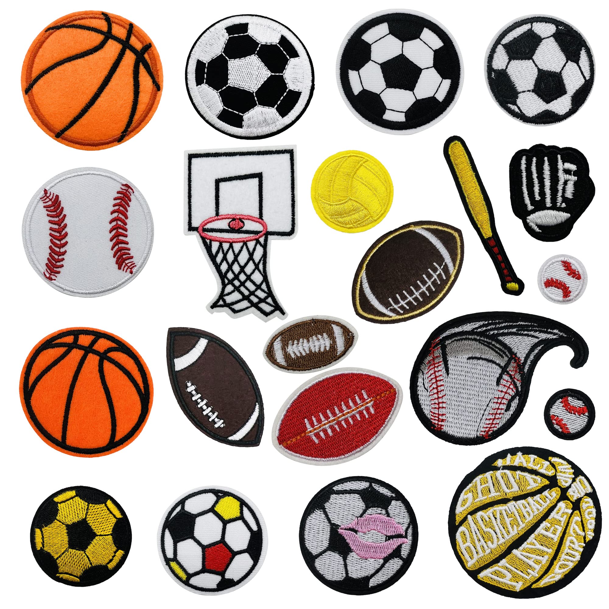 Photo 1 of Yayatty Sports Style Iron On Patches Series Ball DIY Sew Decoration Appliques Stickers for Clothing, Backpack, Caps, Repair The Hole Stick