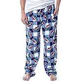 MJC Men's Disney's Lilo and Stitch Christmas Buffalo Plaid Loungepant (Small) Blue