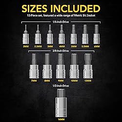 LEXIVON HEX Bit Socket Set, Premium S2 Alloy Steel