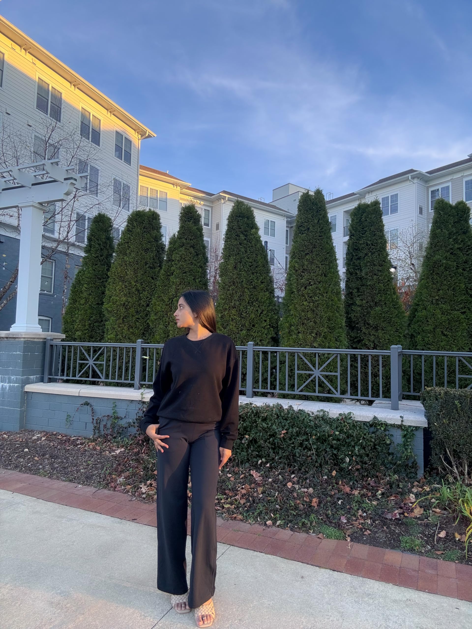 G4Free BareFeel High Stretch Yoga Pants Women Soft High Waisted Casual Wide Leg Pants with Pockets