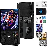 R36MAX Retro Handheld Game Console, 4.0 Inch IPS Screen, 64G TF Card, 4000mAh Battery, Plug and Play Portable Retro Gaming Console, Built-in 18,000+ Classic Game & 30+ Emulators - Black