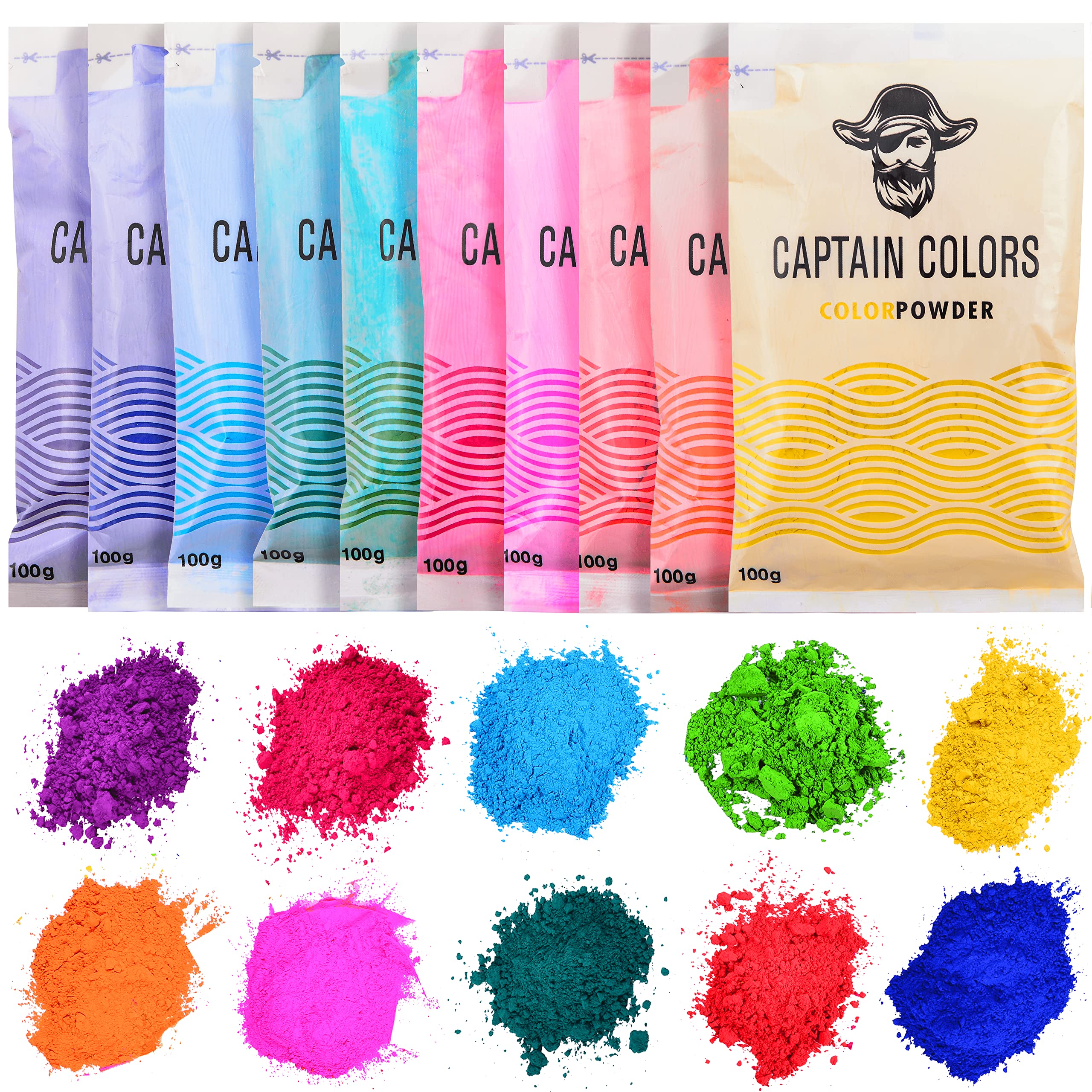 Mua Captain Colors x 100gram Each-Holi, 10 Natural Powders for Color ...