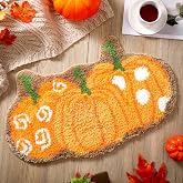 Drydiet Thanksgiving Day Pumpkin Bathroom Rug 20 Inches Fall Door Mat Gift Bath Mat for Kids Shower Decoration Non Slip Washable Bath Rug for Bathroom Shower
