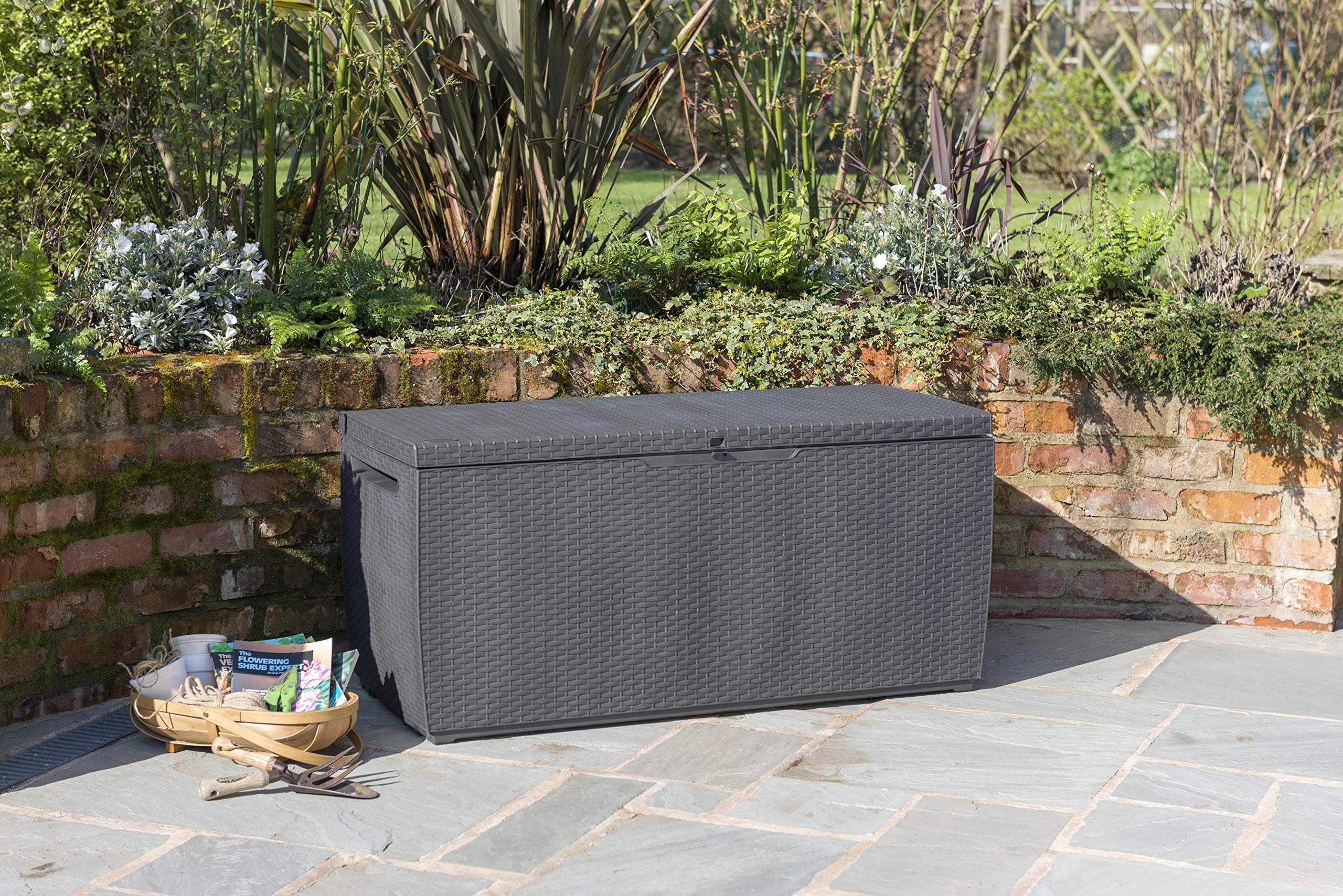 Keter 123 x 53.5 x 57 cm Capri Outdoor Plastic Storage Box Garden