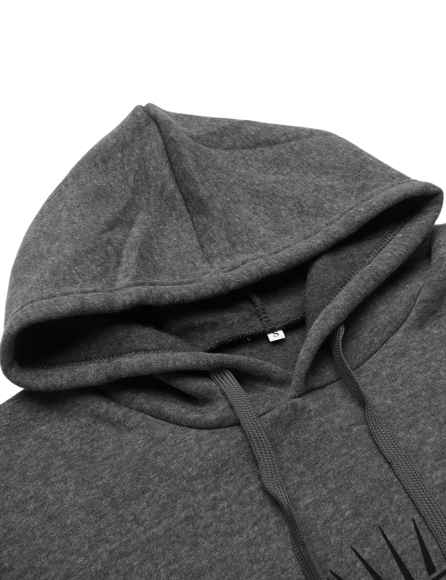 Etuoji Women Hooded Long Sleeve Letters Printed Pullover Casual Sweatshirt