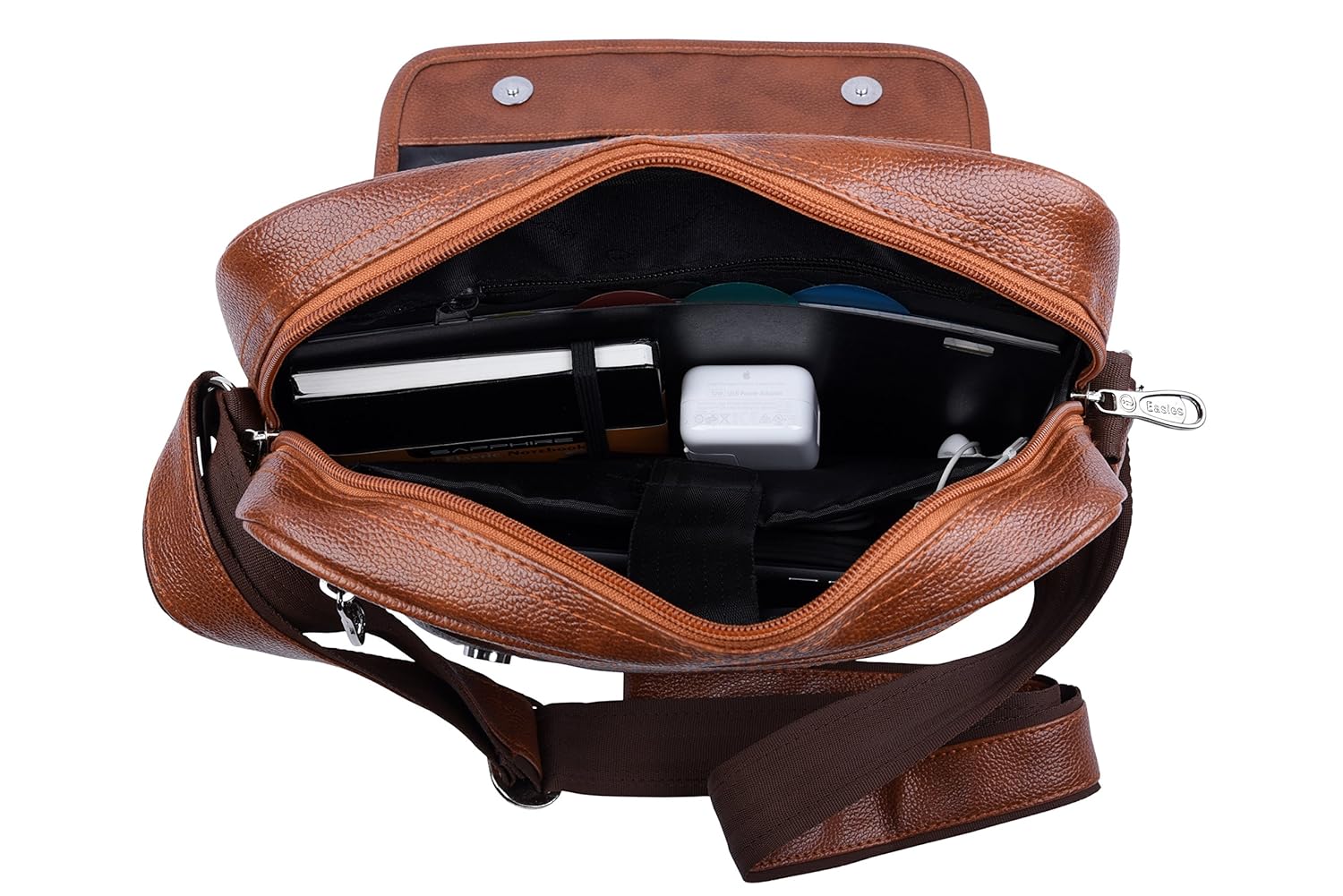 easies tan men's sling bag