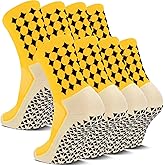 Airpal 2/4 Pairs Grip Soccer Socks for Men Women Cushioned Non Slip Football Basketball Athletic Sports Socks