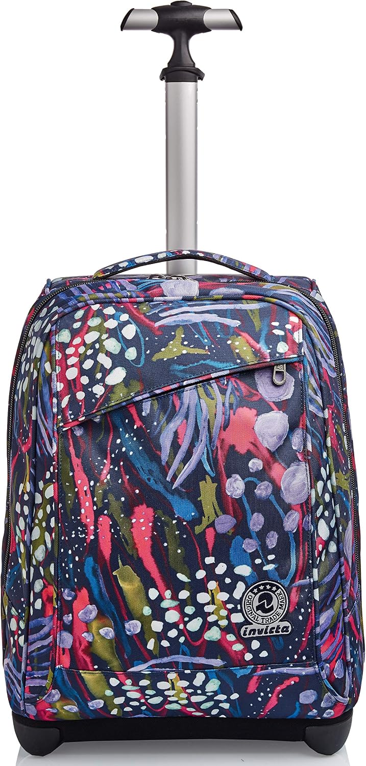 Invicta Rolling backpack, ABSTRACT JUNGLE, Wheeled Book Bag, 2 in 1, Backpack + Trolley, Eco-Friendly, for Teen Girls&Boys - Image 3