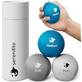Serenilite Hand Therapy Exercise Stress Ball Bundle, Tri-Density Stress Balls for Adults &amp; Grip Strengthening, Squeeze Balls for Hand Therapy, Hand Therapy Balls, Squeeze Ball, Hand Balls for Therapy