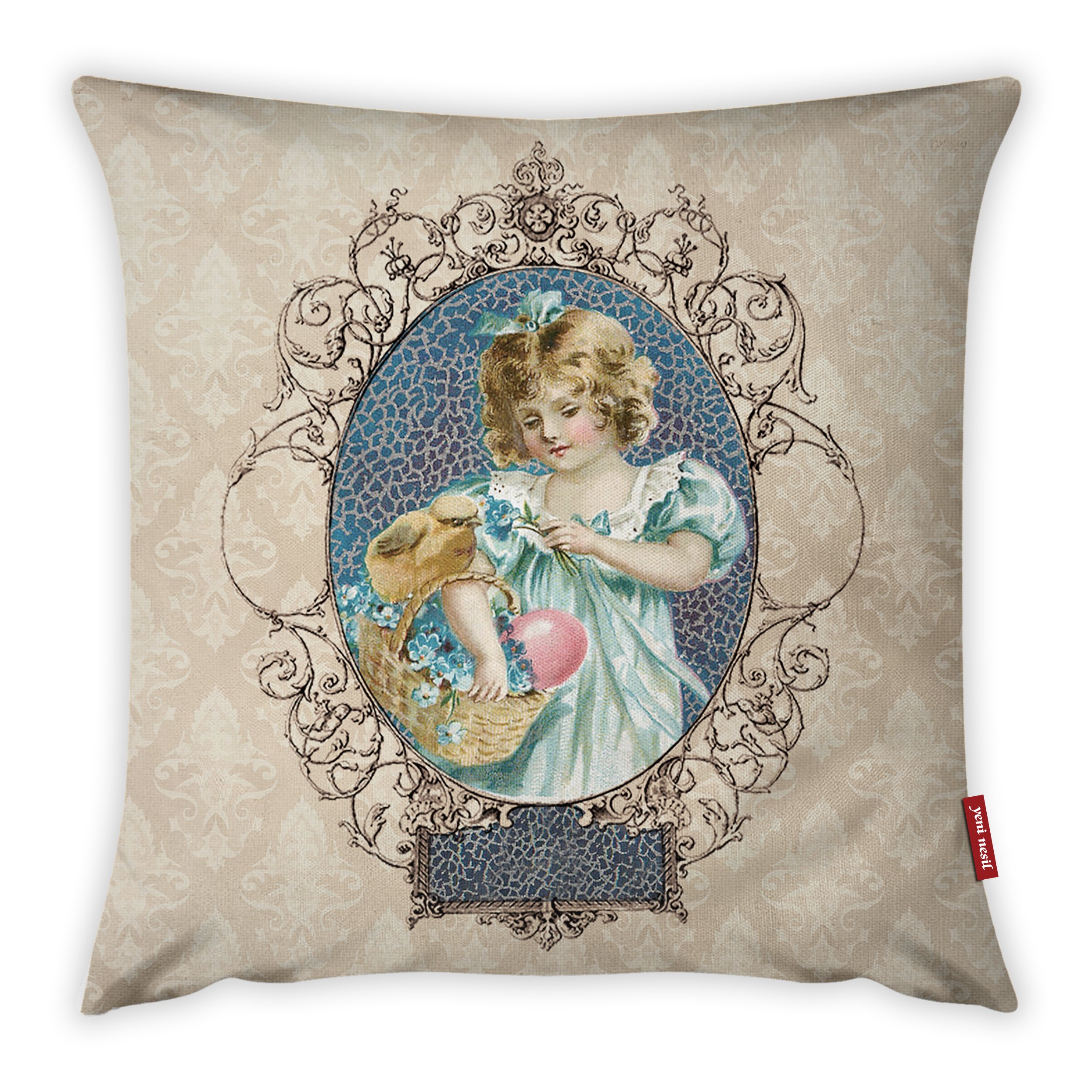 Bonamaison Decorative Cushion Cover, Cotton Polyester, Multicolor, 45x45