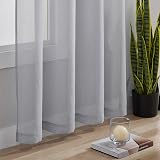 Home Brilliant 160cm Voile Curtains Set of 2 Grey Semi-Sheer 54x63 in view 7
