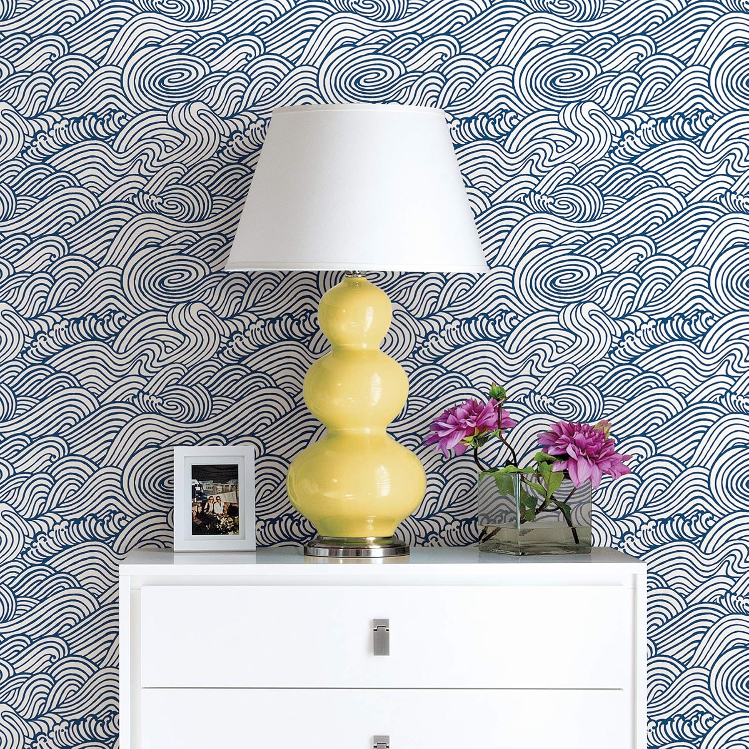 A Street Prints 2744 24132 Navy Mare Wave Wallpaper Amazon Com