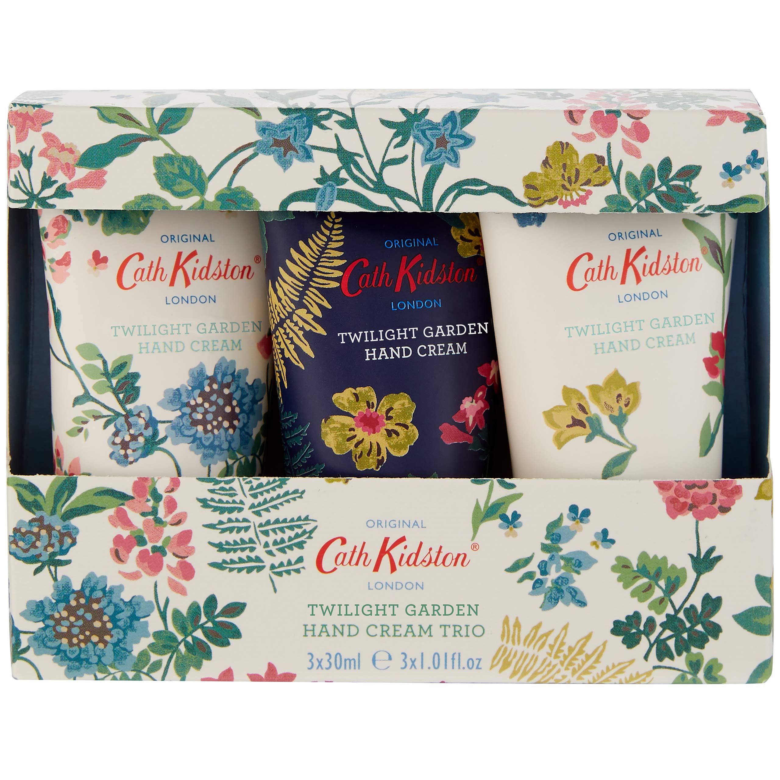 Cath Kidston Blossom Birds Assorted Hand Cream Trio Gift Set | Enriched With Shea Butter | Cruelty Free & Vegan Friendly | Travel Friendly Sizes | 3 x 30ml Twilight Garden 30ml (Pack of 3)