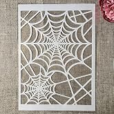 TIAMECH A4 Reusable Spider Web Stencil for Painting | Halloween Spider Web Net Layering Template, DIY Wall Art, Wood Furniture, Scrapbook &amp; Crafts