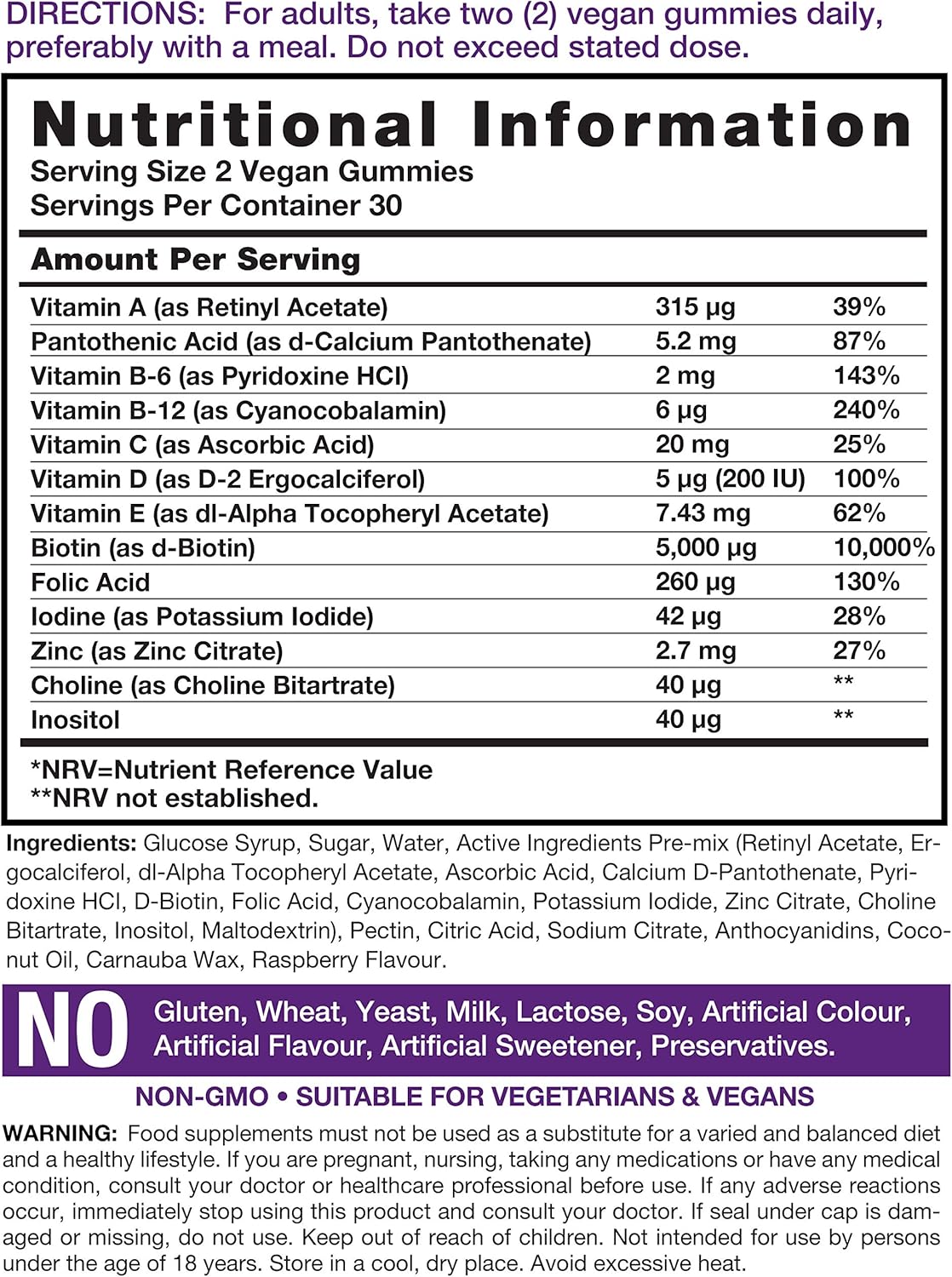 Hair Skin and Nails Vitamins, 60 count (Pack of 1) - Image 4