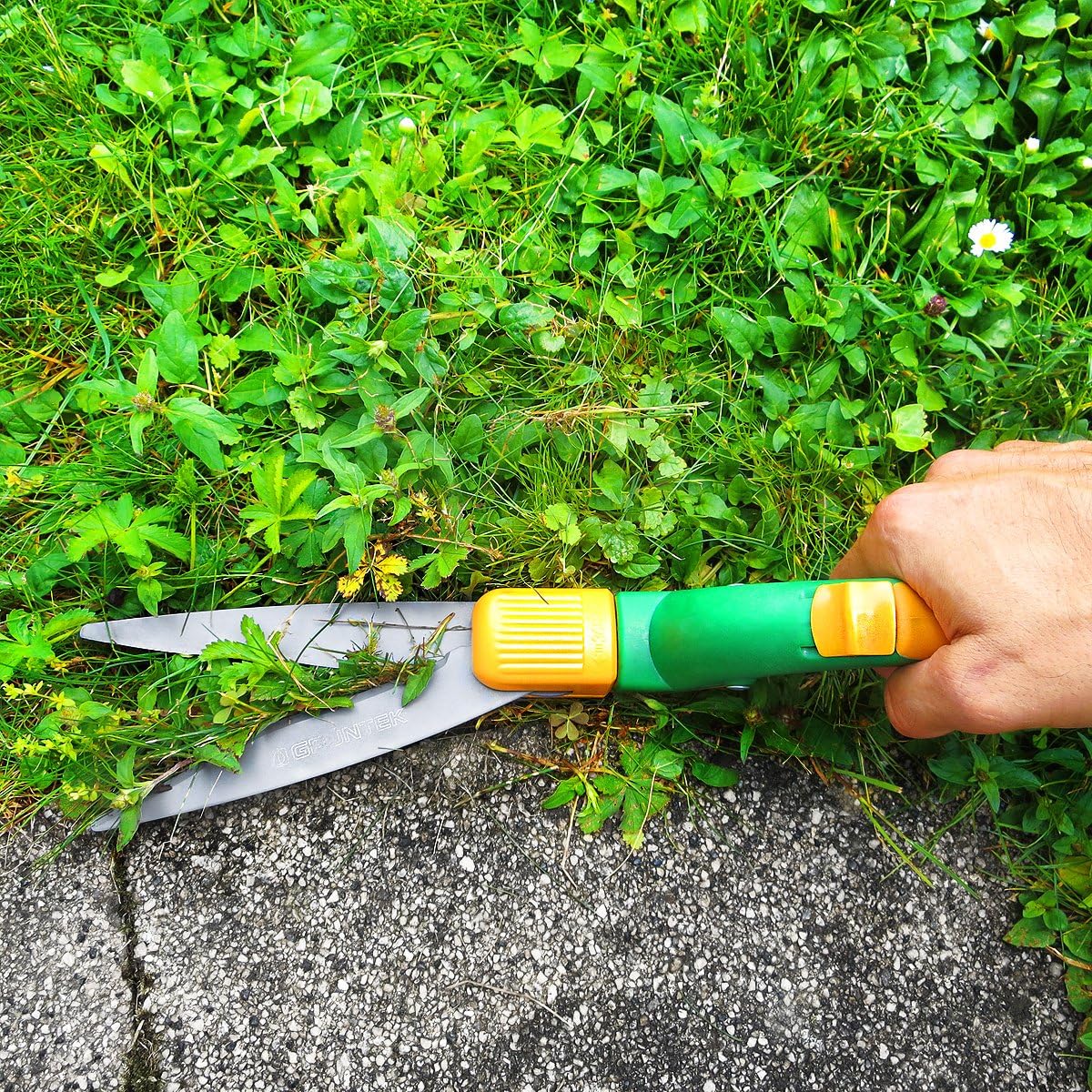 GRÜNTEK Grass Shears Swift 380 mm - Comfort Lawn Shears with 360° Rotating Teflon-Coated Blade, Green, 20.5 cm x 9 cm - Image 5