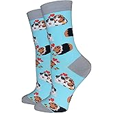 Women's Premium Comfort Animal Socks (Guinea Pig Socks Blue) 4-10