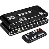 NEWCARE 4K@60Hz 4x1 HDMI Switch Audio Extractor with Optical Toslink SPDIF/Coaxial/3.5mm Audio Out, 4 Ports HDMI 2.0b Switche