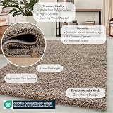Abaseen Shaggy Rug 120x170 cm Light Beige Thick Pile Non-Slip Living Room view 2
