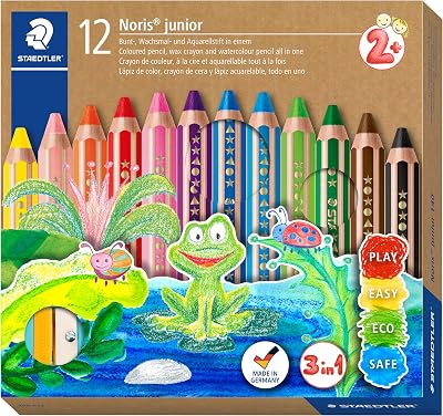 Noris junior 140 Buntstifte 3 in 1 – 12er Set, ergonomisch