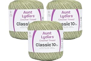 Aunt Lydia's Bulk Buy Crochet Cotton Classic Crochet Thread Size 10 (3-Pack) Frosty Green 154-661