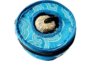 QT SHOPPING QT S Tibetan Handmade Yoga Meditation Om Tingsha Bell Chimes Cymbal Set, with Handmade Unique Bag (2.75 Inches Buddhist Tingsha, Om Mani Padme Hum Mantra) Made in Buddha Born Country Nepal (Blue)