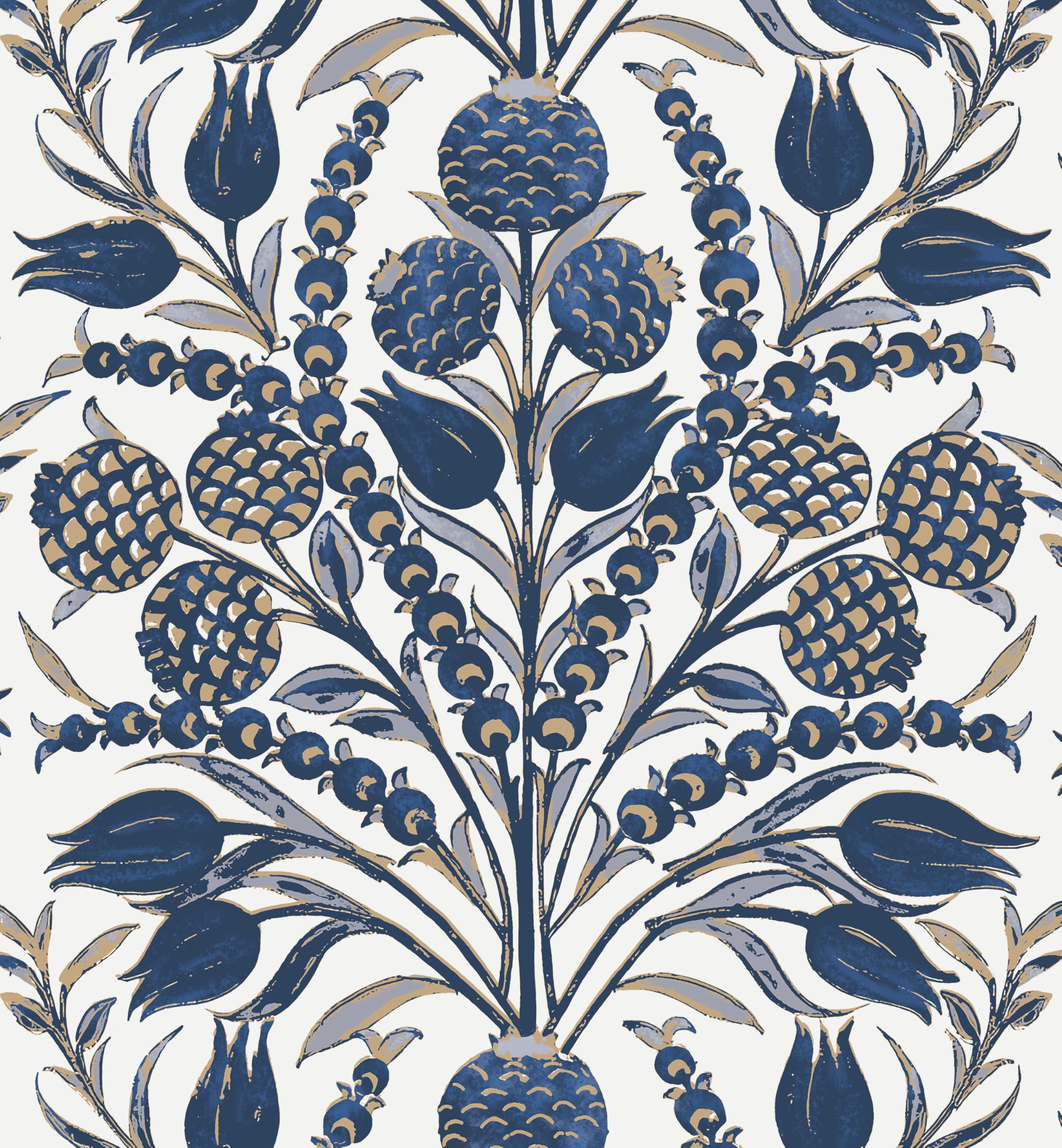 Photo 1 of CiCiwind Blue and White Peel and Stick Wallpaper Floral Wall Paper Boho Self Adhesive Renter Friendly Contact Paper for Bedroom Bathroom William Morris Decor Vinyl Rolls 17.3"×78.7"