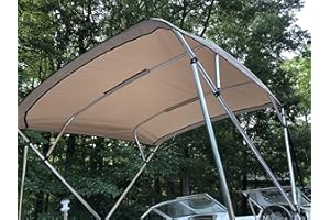 Replacement Bimini Top Canvas with Boot, Beige, 9' Long x 85-90" Wide, 4 Bow, 16oz, by Cypress Rowe Outfitters