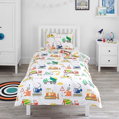 Bloomsbury Mill Cot Bed Duvet Cover Set 120x150 Grey White Stars