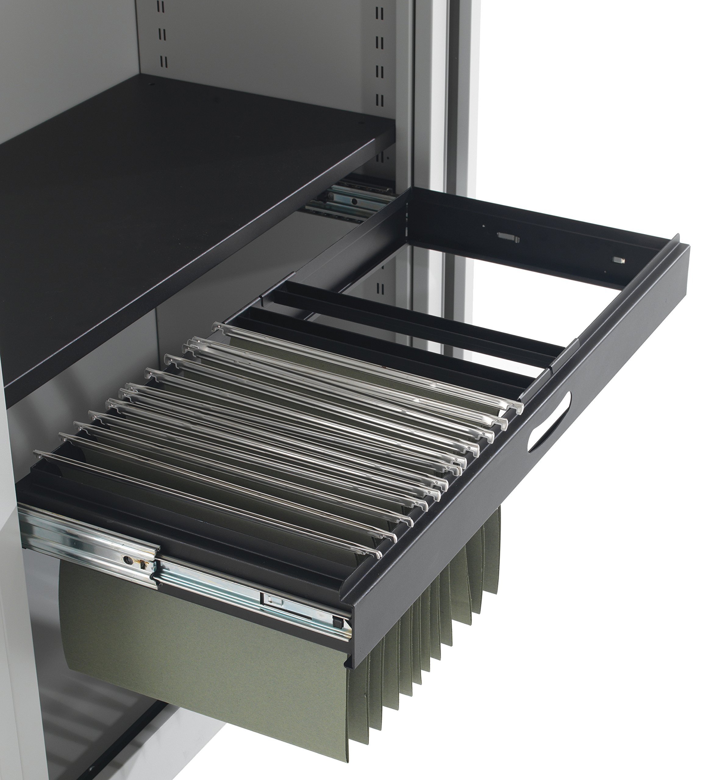 Office Hippo File Organiser For Tambour Storage Unit, Suspension File For Easy Filing & Retrieval, Simple To Fit Filing Cabinet Suspension Files, Roll Out Filing Frames - Black