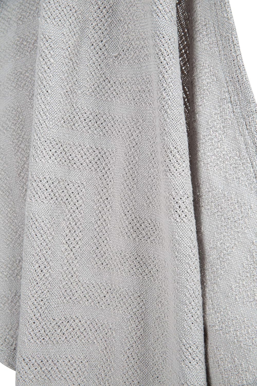 roba Lil Planet Organic Baby Blanket 80 x 80 cm - 100% Cotton GOTS and OEKO-TEX Certified - Knitted Look - Silver Grey - Image 5