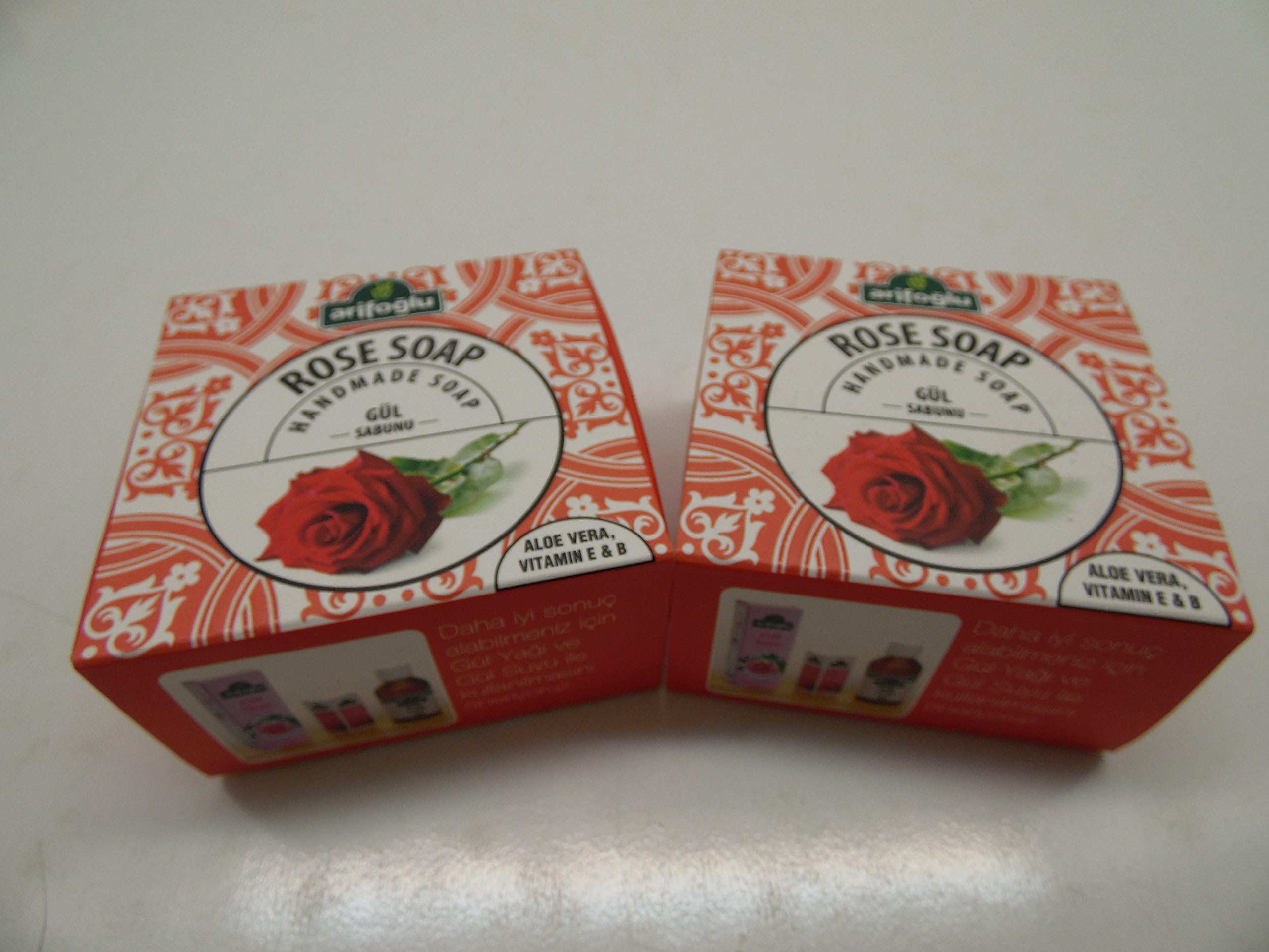 Arifoglu All Natural Luxury Handmade Soaps 150g X 2 Pack (Rose Soap)