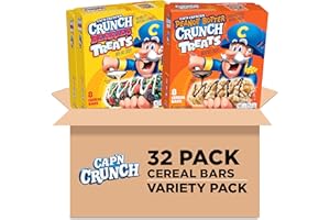 Cap'n Crunch Quaker Treat Bars, 2 Flavor Variety Pack, 0.84 Oz, 32 Count