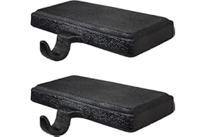 Lulu Decor Black Christmas Stocking Holders for Mantle Set of 2 - Heavy Cast Iron Weighted Strong & Sturdy Low Profile Flat Base Stocking Hooks, Simple Design for Mantle Decor Weighs 2 lbs 10 oz Each