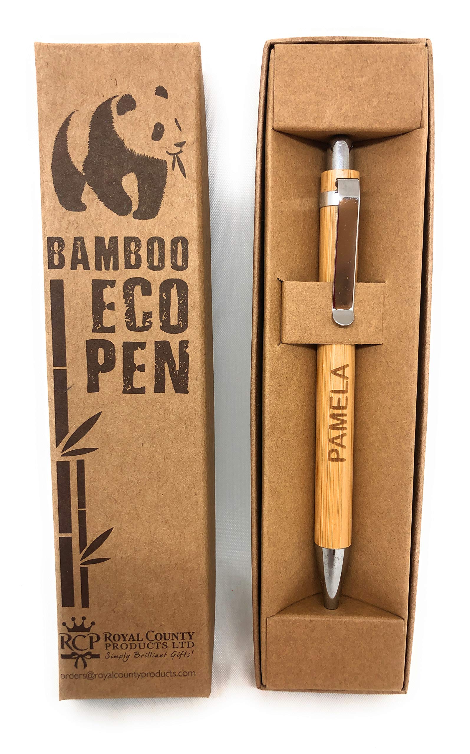 Royal County Personalised Bamboo Pens - Eco Friendly - PAMELA PLEASE DO NOT USE THIS LISTING TO ORDER ANY OTHER NAME