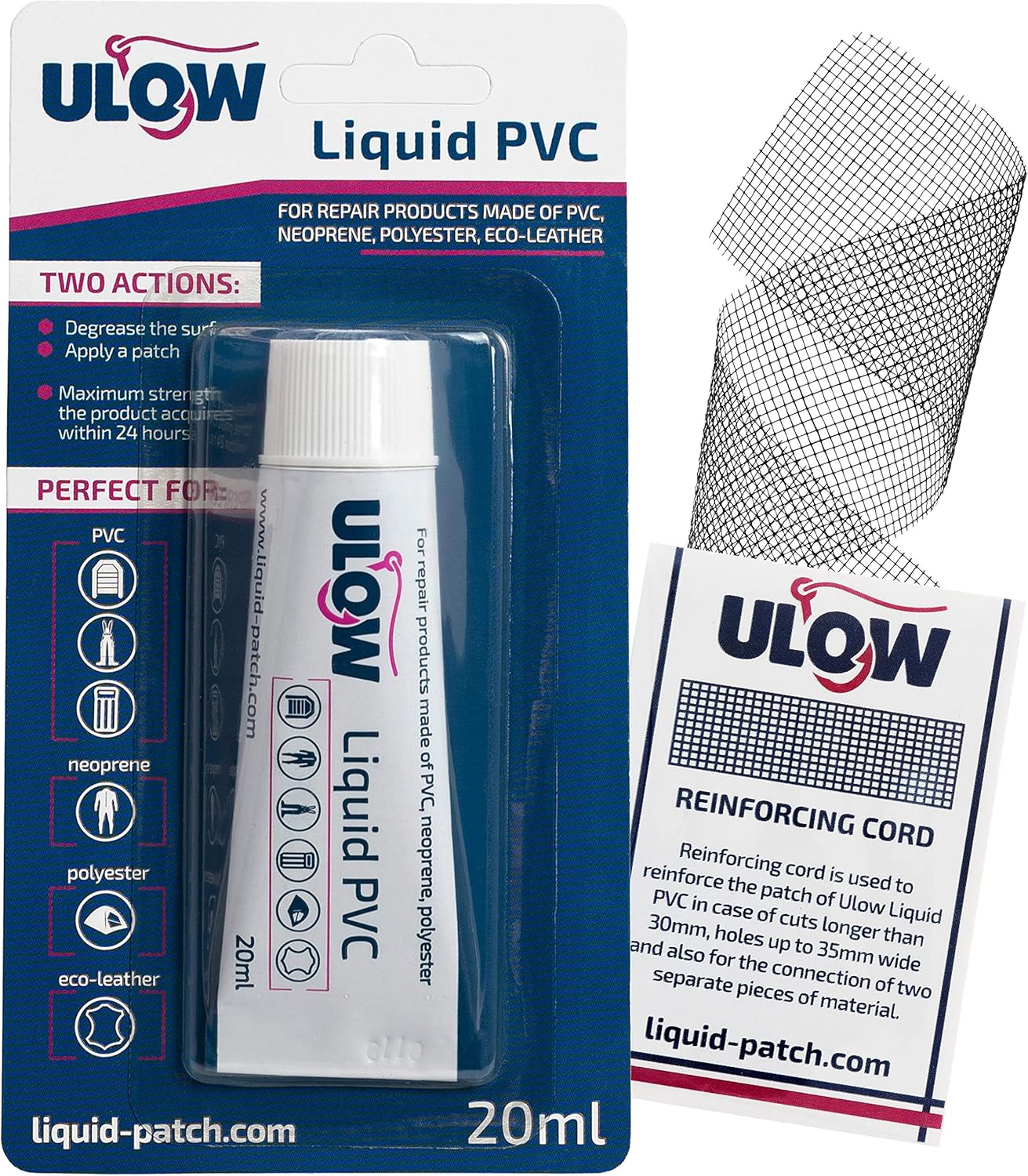 Ulow Liquid PVC Repair Kit for PVC, Vinyl (inflatables Boats Swimming Pools air mattresses