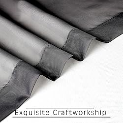 OVZME Black Sheer Curtains 84 Inches Long 2 Panel