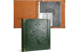 Ospelelf 3 Ring Binder 1 Inch Round Ring Binder Notebook Holds 200 Sheets 8.5"x11" Size Paper, Loose Leaf Leather Binder with