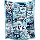Shark Blanket Ocean I Just Really Like Sharks Throw Blanket Gifts for Girls Boys Kids Adults Soft Flannel Blanket for Sofa Couch Bed Warm Cozy Home Decor for All Seasons,40"x50"for Kids/Baby
