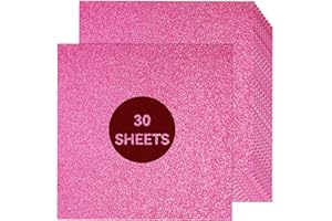 BONMIY 30 Sheets Pink Glitter Cardstock - Size 12" x 12" IN - Colored Cardstock for DIY Craft, Scrapbooking Projects, Decorations, Christmas paper, Weddings…