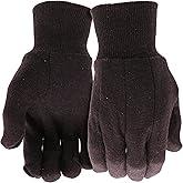 BOSS Men's Brown Jersey Knit General Purpose Work Gloves, 12-Pack, Lightweight, Comfort, Knit Wrist, Straight Thumb Design, X-Large, (B62011-XL12P)