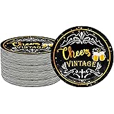 GOGUOGOFA Vintage Paper Plates, 40Pcs 9'' Disposable Tableware Set, Whiskey Party Decorations, for Vintage Men 30th 40th 50th 60th 70th 80th Anniversary Birthday Party Decorations