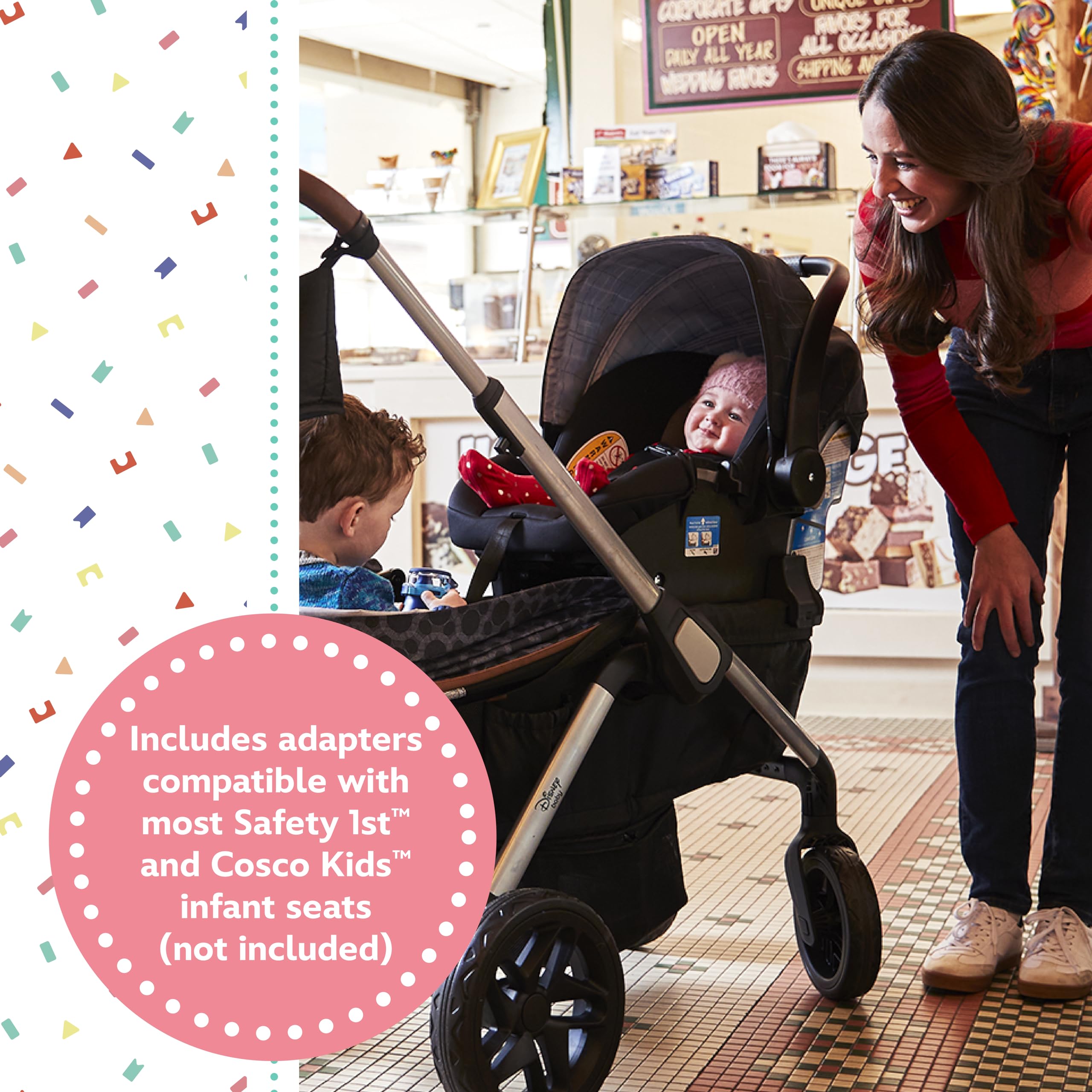 Disney Baby Summit Wagon Stroller fits 2 Kids Includes Removable Child Tray and 2 Cup Holders, Mickey Mouse
